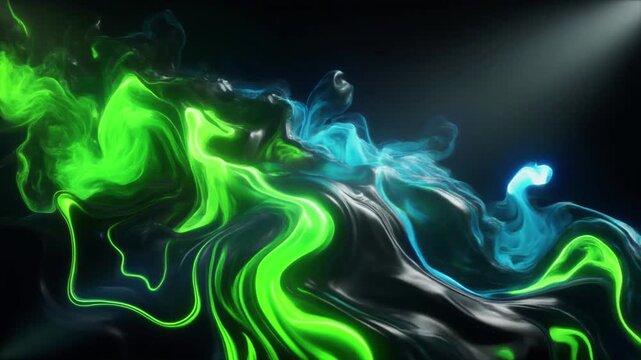 Bioluminescent Fluid Flow Abstract