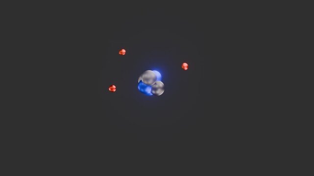 3D Animated Lithium Atom Model with Electrons Orbiting Nucleus