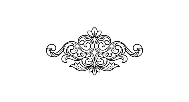 Intricate Ornate Floral Design Element.