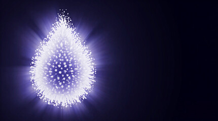 Fototapeta premium Extreme cooling liquid nitrogen drop freezing inside a glowing minimal dark void