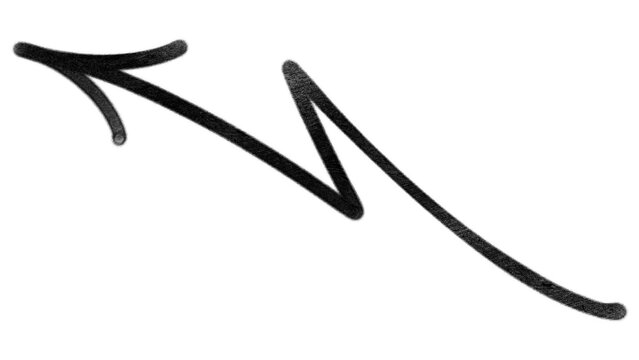Graffiti marker spray arrow pointing up left with sharp diagonal stroke isolated on white background. Hand drawn doodle line symbol for urban street art layout design.