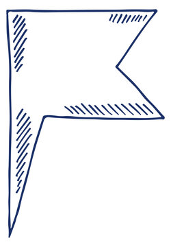 Map pointer doodel. Geo flag bavigation tag