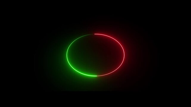 neon circle surrounded by epic smoke and fog energy motion. Blue laser line forming a ring. Abstract round frame on black, endless loading background. Technology,