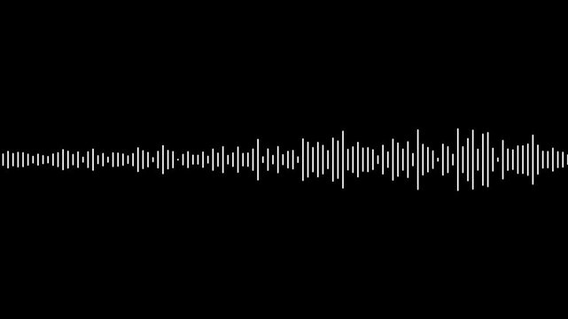 Audio sound waveform animation on a transparent background, line digital minimalist soundwave animation, Audio Equalizer Background Animation