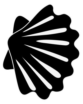 Ocean shell black icon. Marine seashell symbol