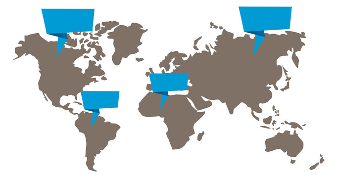 World map with callout. Blank infographic presentation template