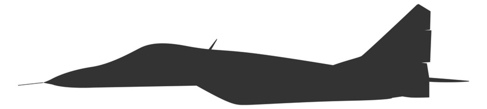Military aircraft black silhouette. Fighter plane icon