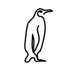 Obraz premium A simple line drawing of an animal with black lines and a white background.