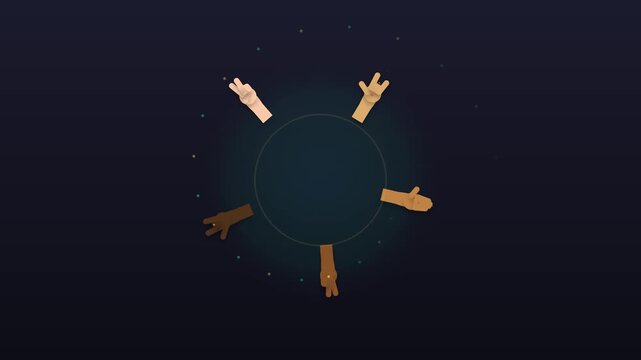 Diverse Hands Sign Language Communication and Inclusion Concept