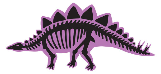 Prehistoric dinosaur skeleton. Colorful bright kid design © ONYXprj