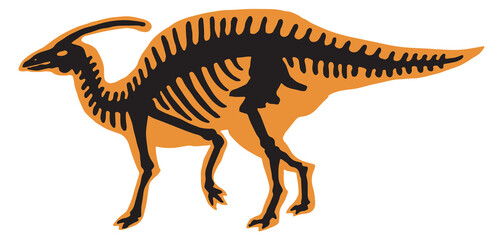 Ancient predator skeleton. Prehistoric reptile. Dinosaur silhouette © ONYXprj