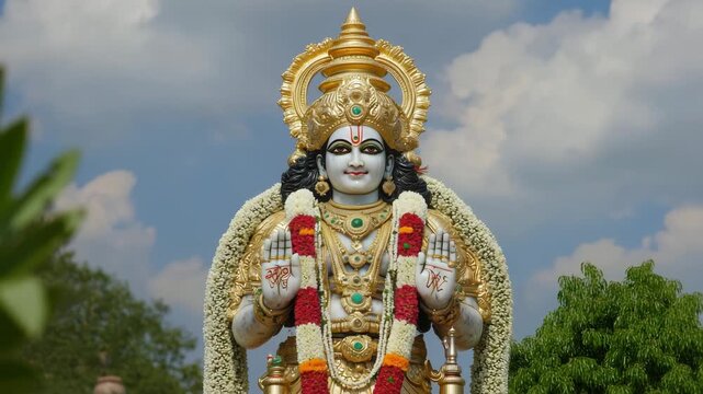 Majestic lord venkateswara statue blessing devotees with grace