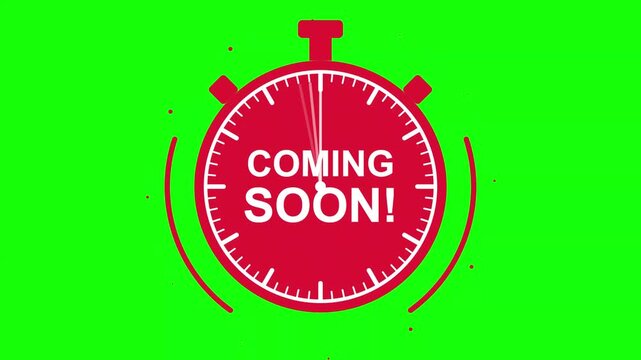 Red stopwatch coming soon animation on green screen for video and motion render 1789061622089 mp4 countdown graphic