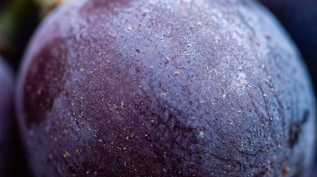 Extreme Close Up Macro Texture of Fresh Blue Grape Skin with Bloom