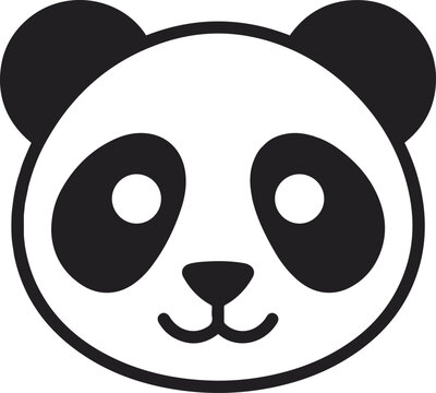 Minimalist panda face design with black and white gradient tones for branding and logo use
