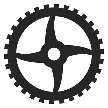 Gear icon. Clockwork symbol. Black cogwheel machinery