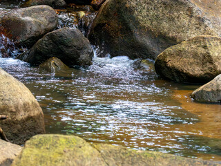 Flowing Water and Rocks in a Tropical Stream © YEVGENIY