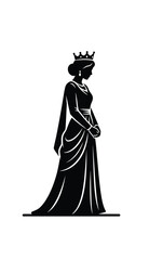 Fototapeta premium Elegant Silhouette of a Queen in a Royal Gown.