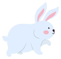 Fototapeta premium Walking bunny. Cute pet. White animal character