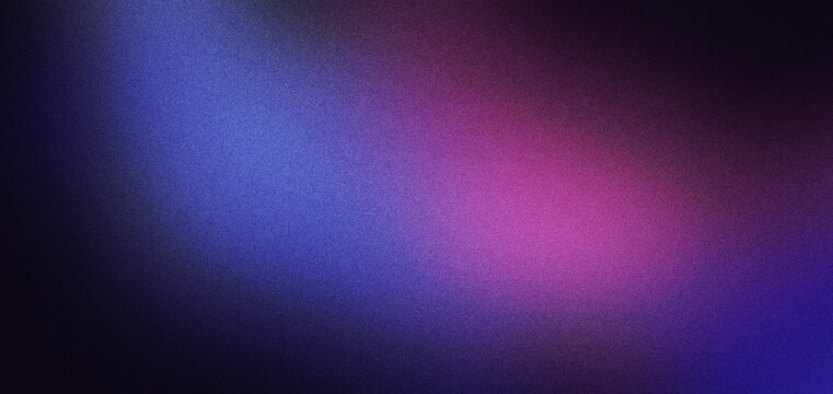 Abstract purple blue gradient background with glowing pink light, soft texture, dark edges, and atmospheric color transition for modern design