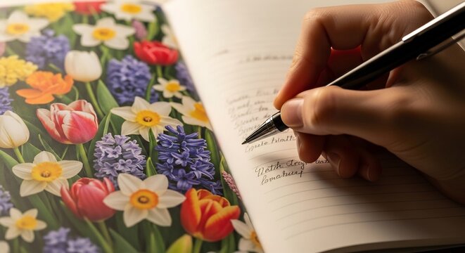 Writing in Spring Floral Journal