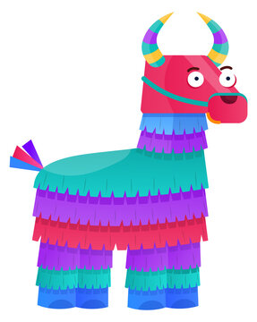 Hitting game toy. Mexican carnival cartoon pinata