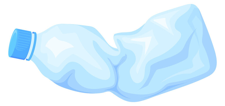 Used plastic bottle cartoon icon. Waste crash