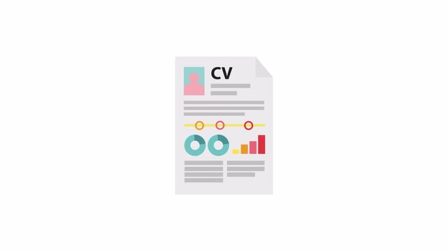 Professional cv document with colorful timeline charts, graphs, and analytical data elements. Ideal for job seekers showcasing their qualifications visually.