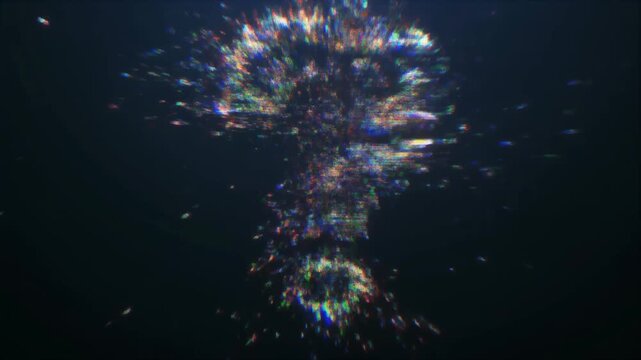 静止ノイズの中でゆっくり現れては消える疑問符