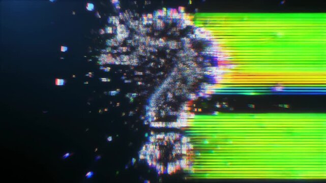 静止ノイズの中でゆっくり現れては消える疑問符