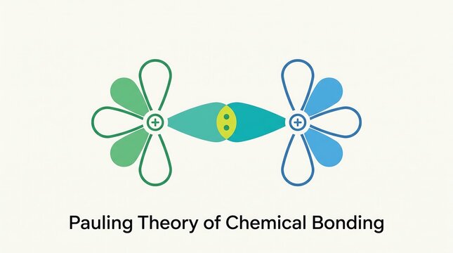 Pauling theory of chemical bonding showing orbital overlap vector illustration