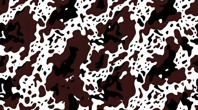 brown and black cow print seamless vector pattern wild animal fur texture background for fashion textile fabric design and apparel decoration