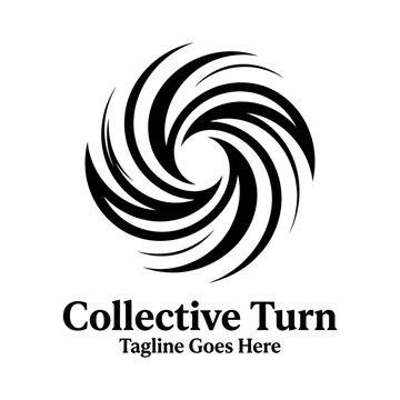 Collective turn spiral vortex logo.