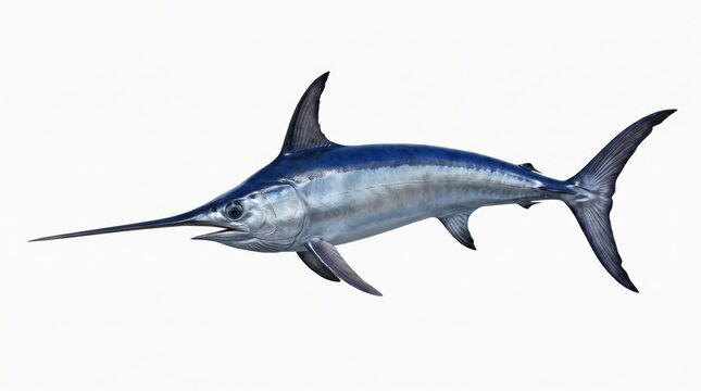 swordfish swimming with a sharp bill