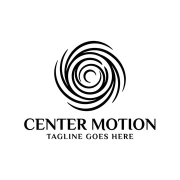 Dynamic circular spiral vortex logo design.