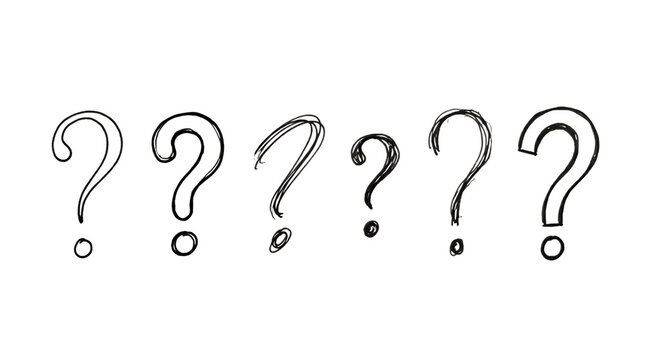 Hand-Drawn Question Marks, Doodle Symbols, Inquiry Icons, Uncertainty Graphics, Concept Art, Design Elements