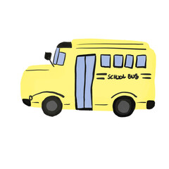 Doodle yellow school bus © yane