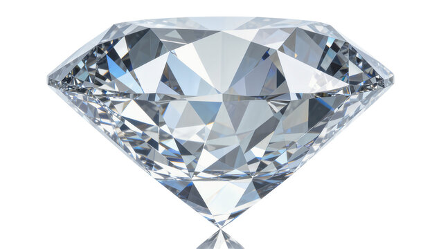 Sparkling brilliant cut diamond gemstone, isolated on transparent background