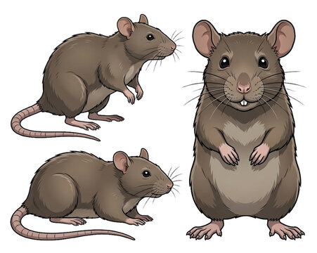 vector illustration of mouse, rat
