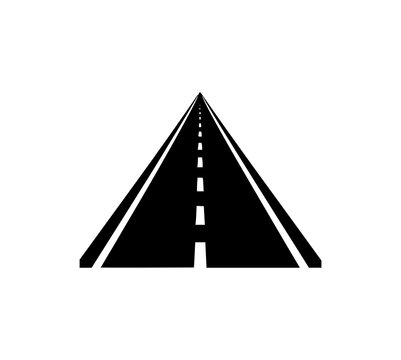 Straight Highway Perspective Road Silhouette Vector Symbol Logo Design