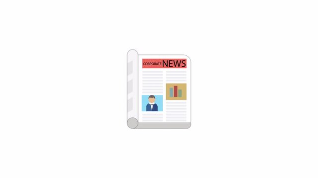 Printed paper news media icon graphic design layout for web digital illustrations, suitable for websites, blogs, and online publications.
