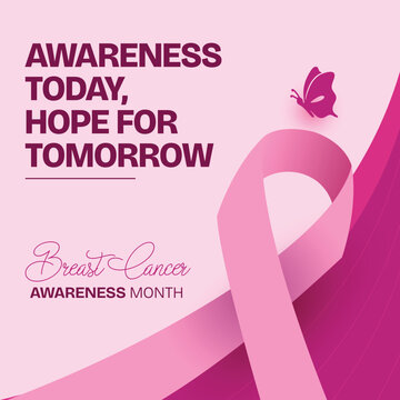 Breast Cancer Awareness Month Awareness Today Hope for Tomorrow Pink Ribbon Design