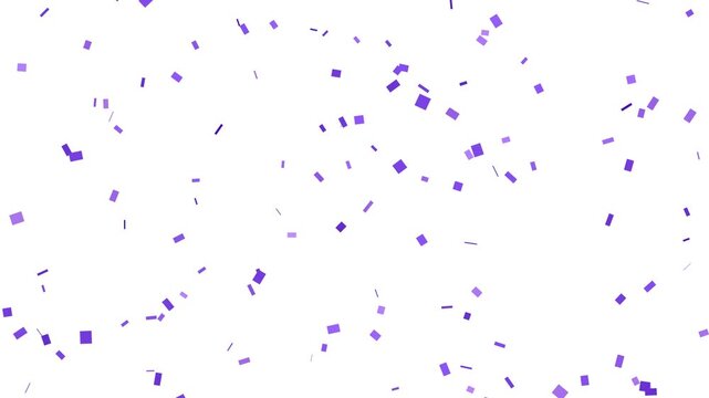 Purple Confetti Falling Slowly Against a Plain White Background