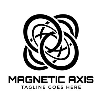 Interlocking ring logo for Magnetic Axis brand.