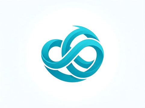 Dynamic abstract infinity loop symbol in a flowing blue gradient design, representing endless growth, continuous process, and forward movement, ideal for technology and business concepts