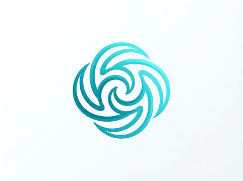 Abstract swirl logo design in gradient teal and cyan colors on a clean white background for modern corporate branding identity