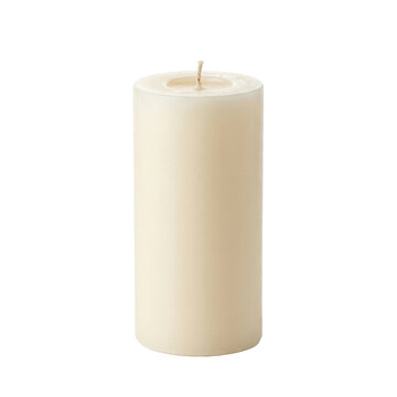 Cream pillar candle with unlit wick. Elegant ivory wax candle for home decor. Minimalist unscented paraffin candle. isolated PNG with Transparent Background Black Friday