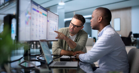 Fototapeta premium Payroll Manager Analyzes Employee Salary Details