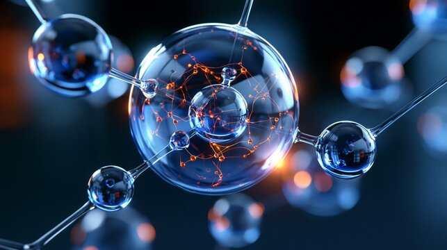 A close-up view of a molecular structure showcasing atoms and bonds.