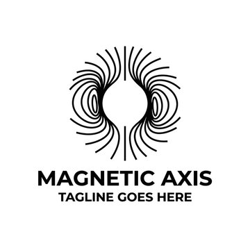 Magnetic axis logo with circular field lines.